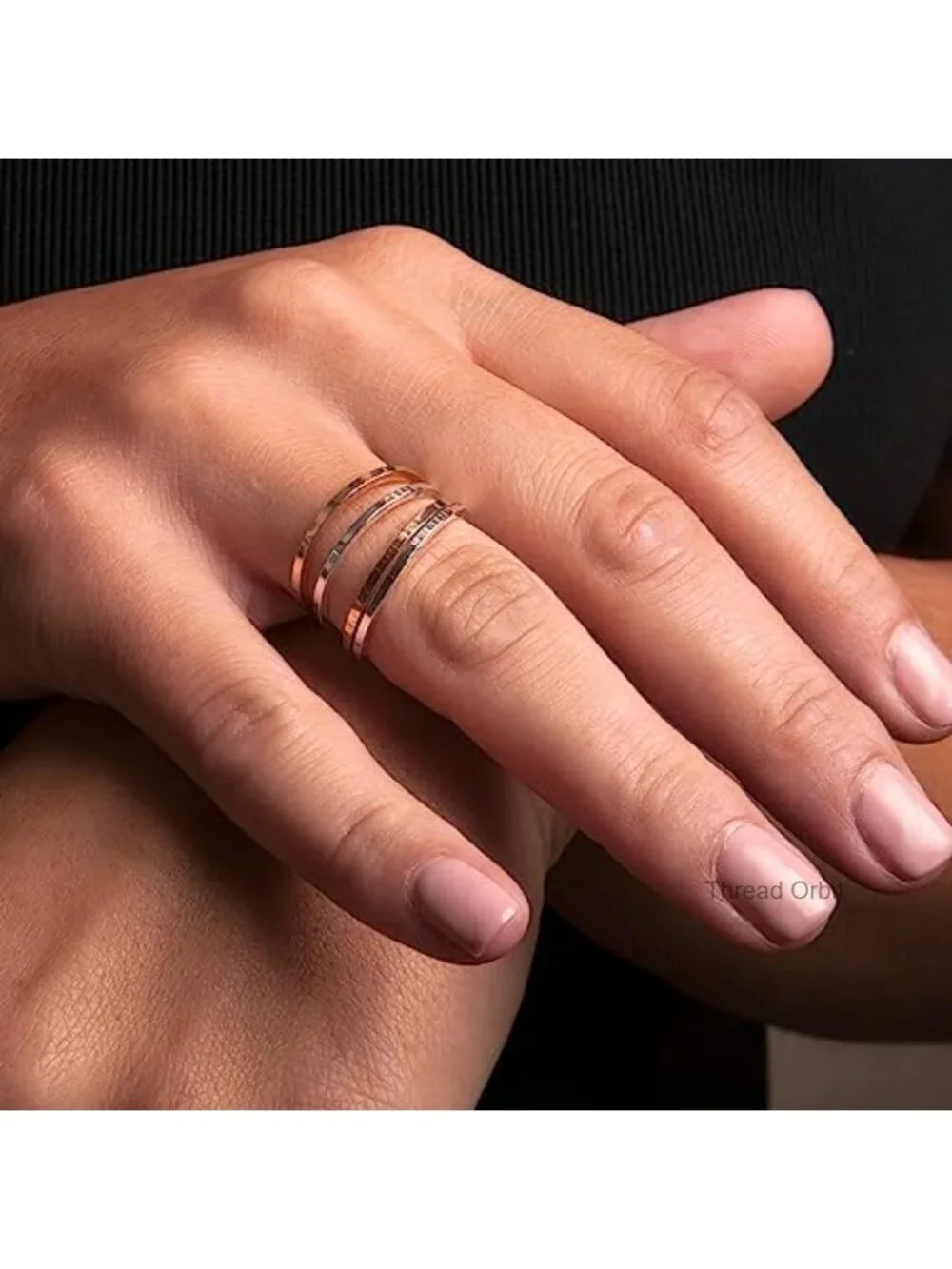 S925 Sterling Silver Stackable Ring, 18K White Gold Plated, High Polished